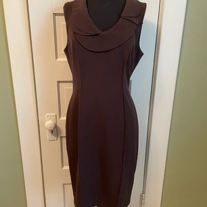 Chocolate Brown David Meister Shift Dress Sz 10
